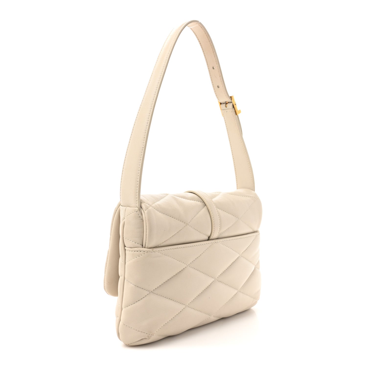 Lambskin Quilted Le 57 Diamond Shoulder Bag Crema Soft
