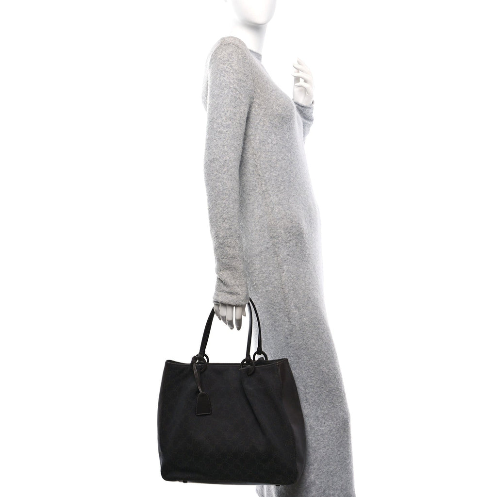 Denim Monogram Calfskin Tote Dark Brown