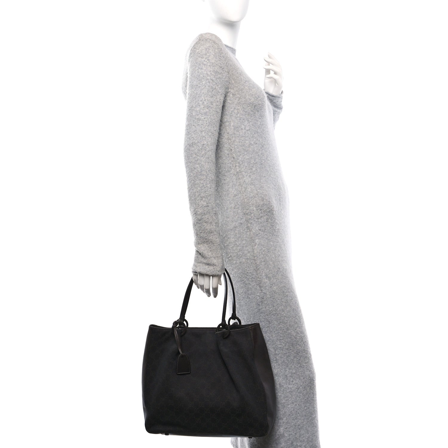 Denim Monogram Calfskin Tote Dark Brown