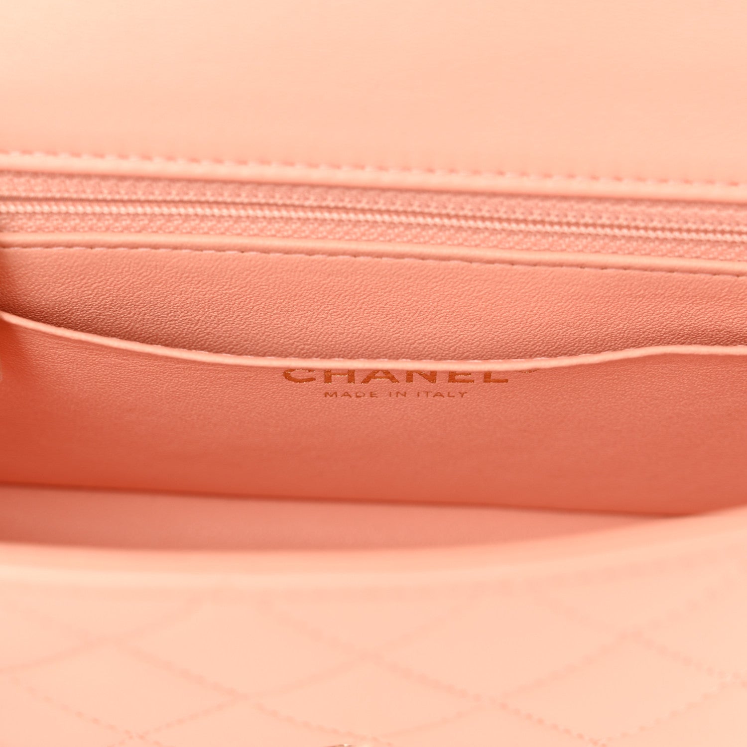 Lambskin Quilted Mini Rectangular Flap Light Pink