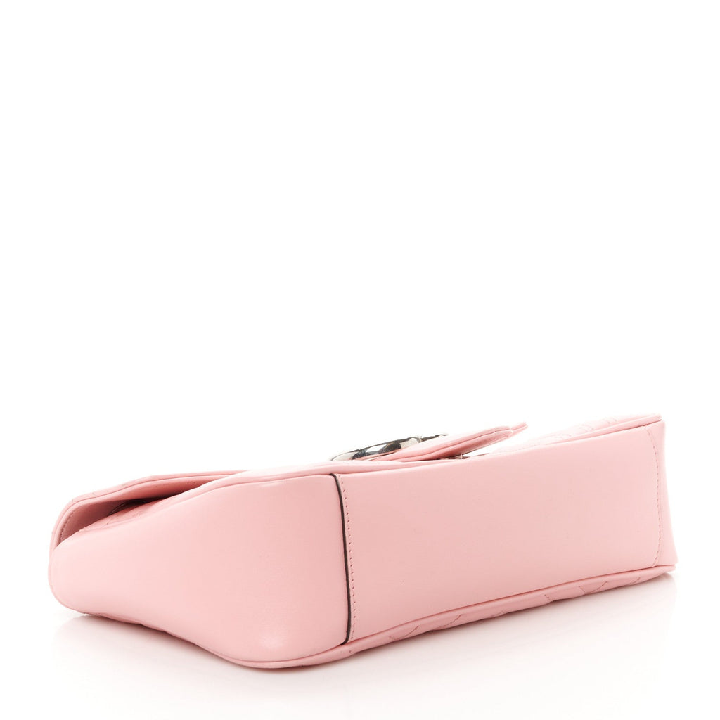 Calfskin Matelasse Small GG Marmont Shoulder Bag Wild Rose