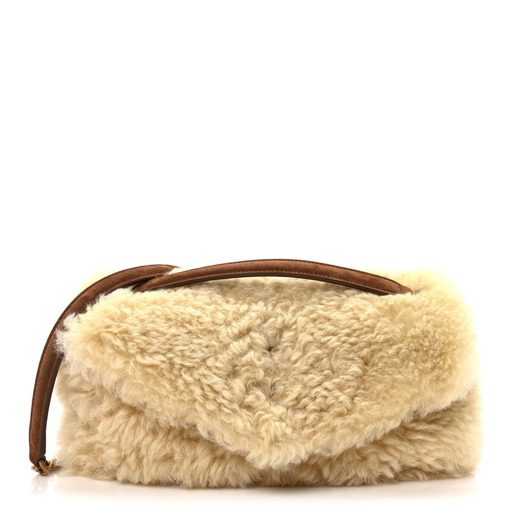 Shearling Calypso Crossbody Crema Naturel Dark Cigar