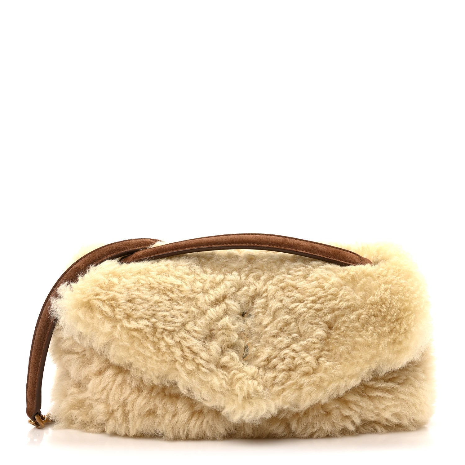 Shearling Calypso Crossbody Crema Naturel Dark Cigar