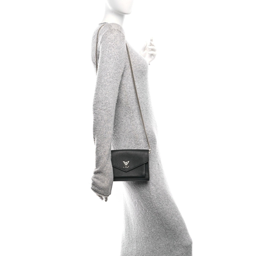 Soft Calfskin My Lockme Chain Pochette Black