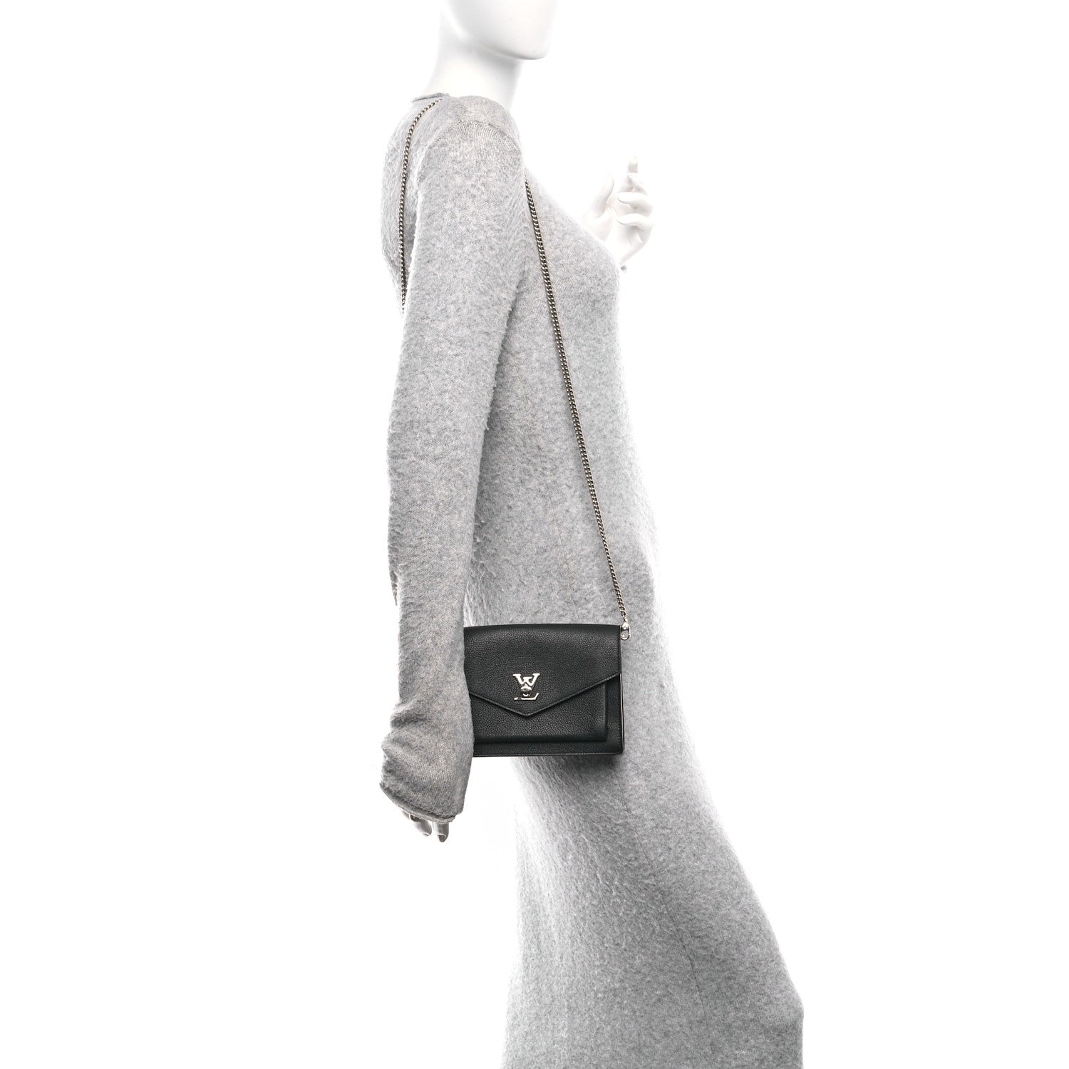 Soft Calfskin My Lockme Chain Pochette Black