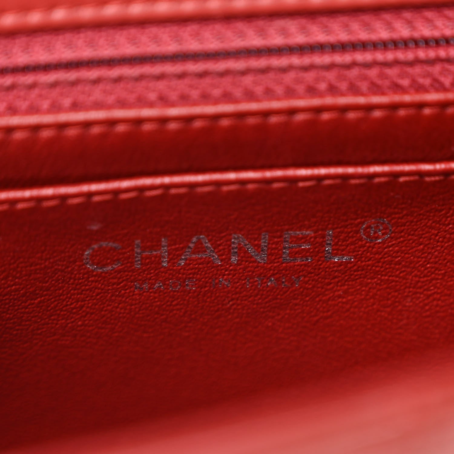 Patent Calfskin Quilted Mini Rectangular Flap Dark Red