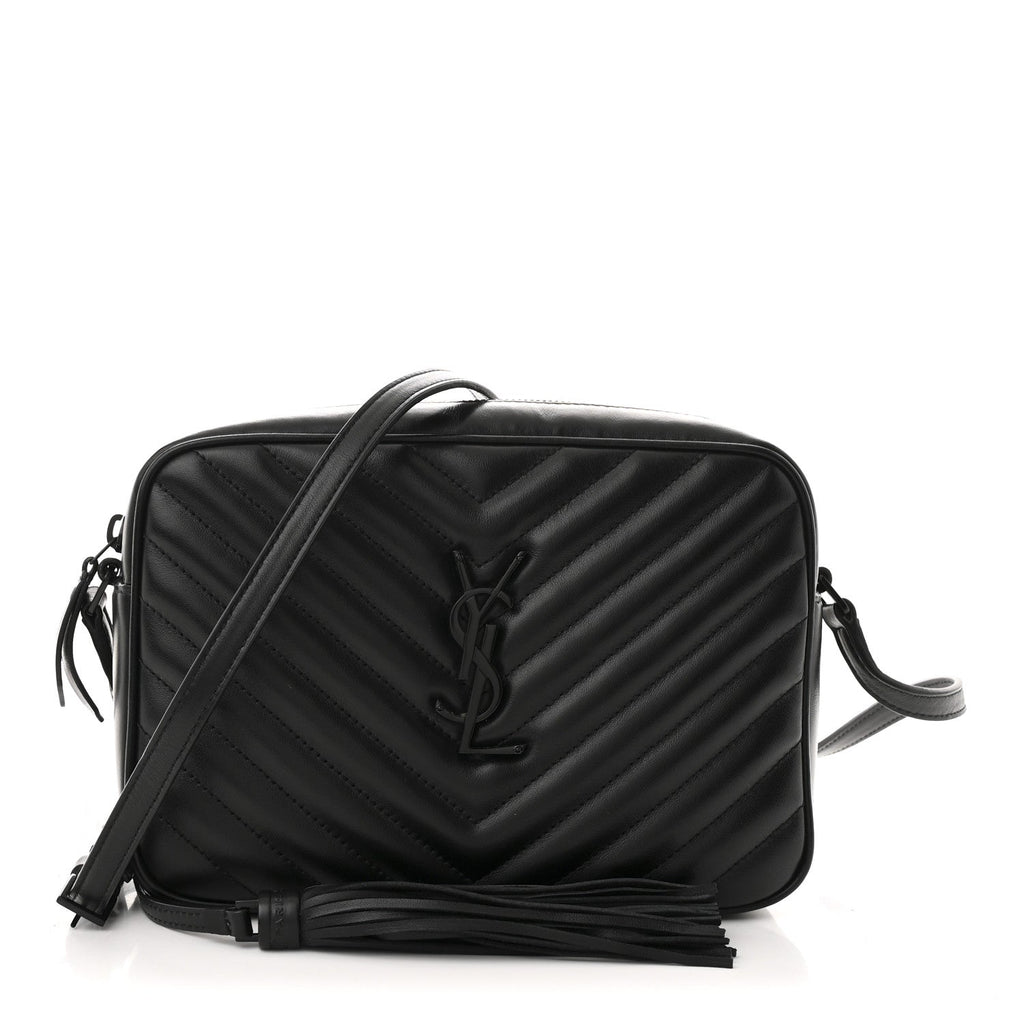 Calfskin Matelasse Monogram Monochrome Lou Camera Bag Black