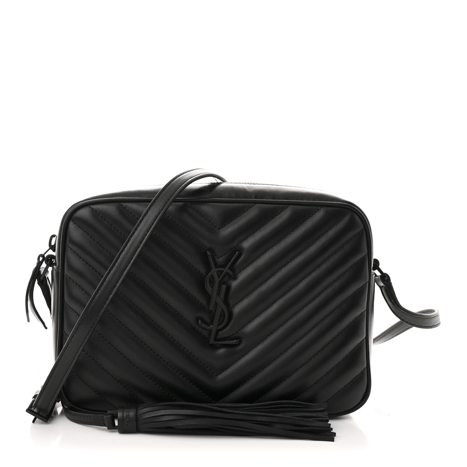 Calfskin Matelasse Monogram Monochrome Lou Camera Bag Black
