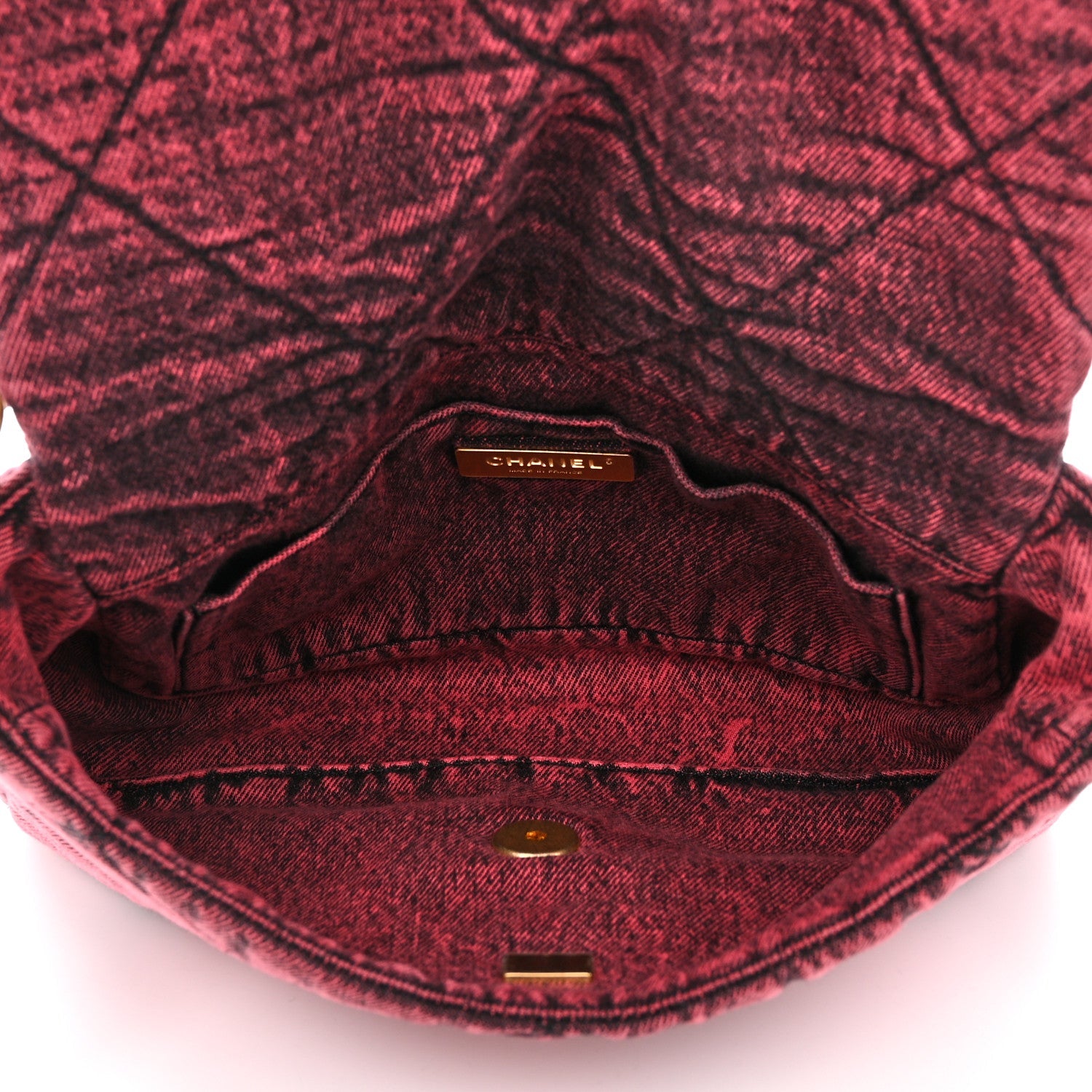 Washed Denim Quilted Medium Chanel 19 Flap Pink