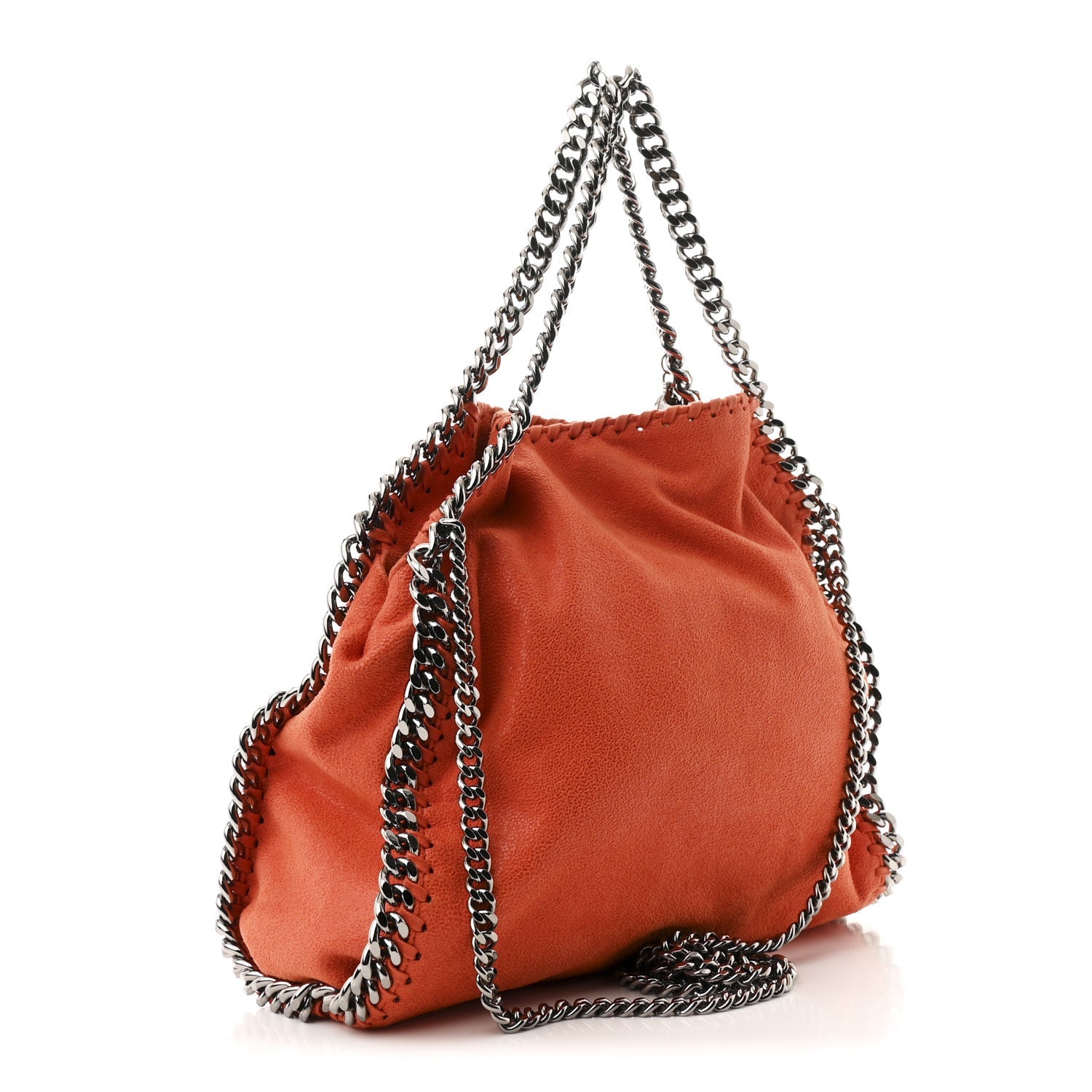 Shaggy Deer Mini Falabella Fold Over Tote Orange