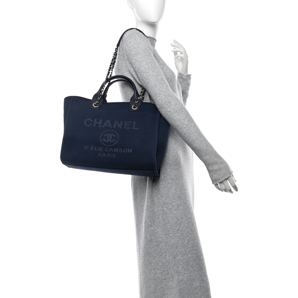 Mixed Fibers Small Deauville Tote Navy
