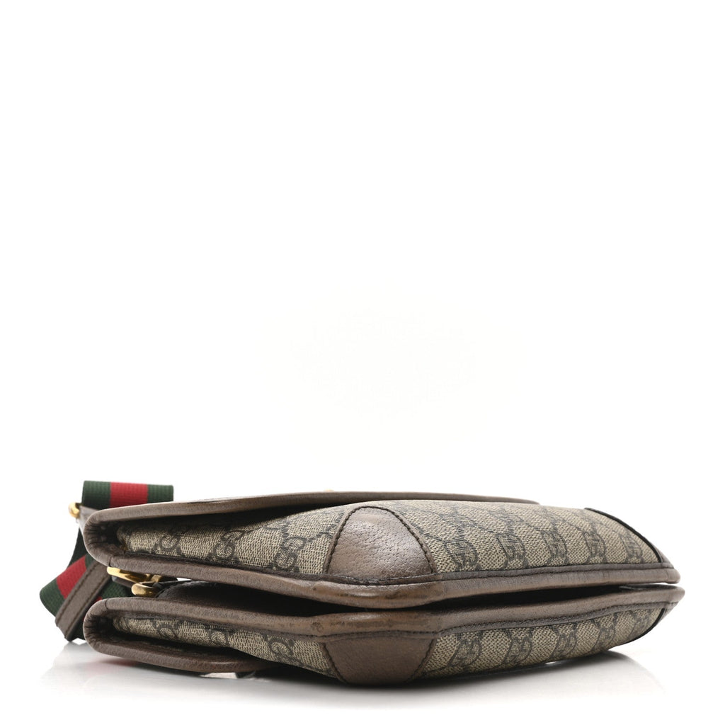 GG Supreme Monogram Web Small Neo Vintage Double Flap Messenger Bag Beige New Acero