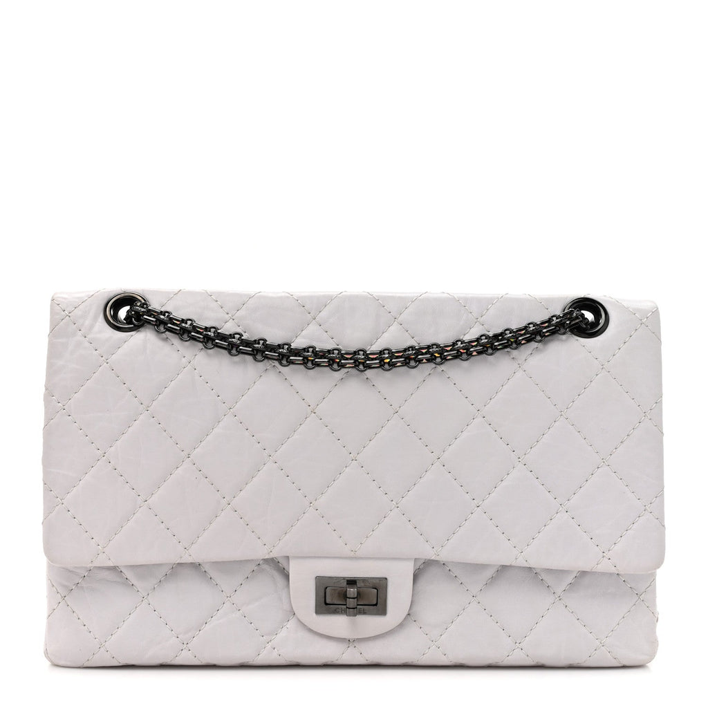Aged Calfskin Quilted 2.55 Reissue 226 Flap White