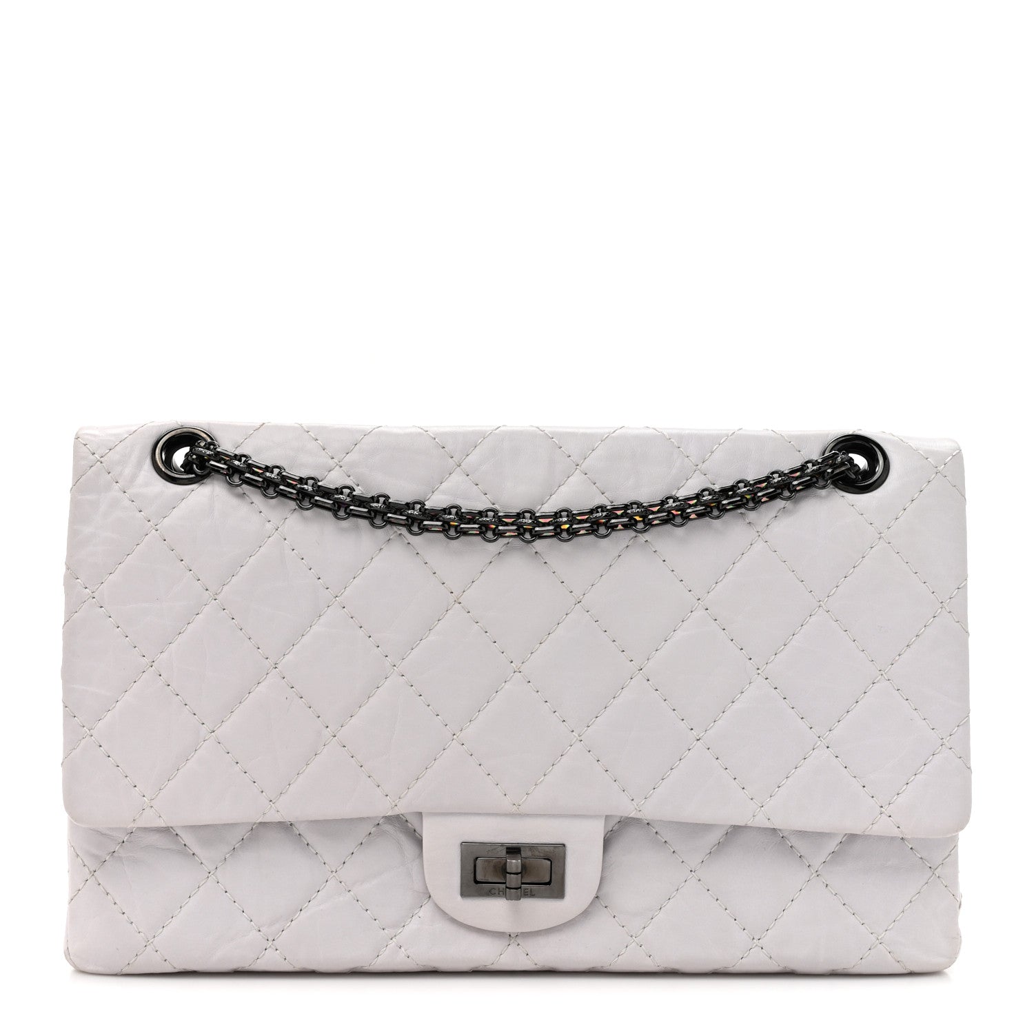 Aged Calfskin Quilted 2.55 Reissue 226 Flap White