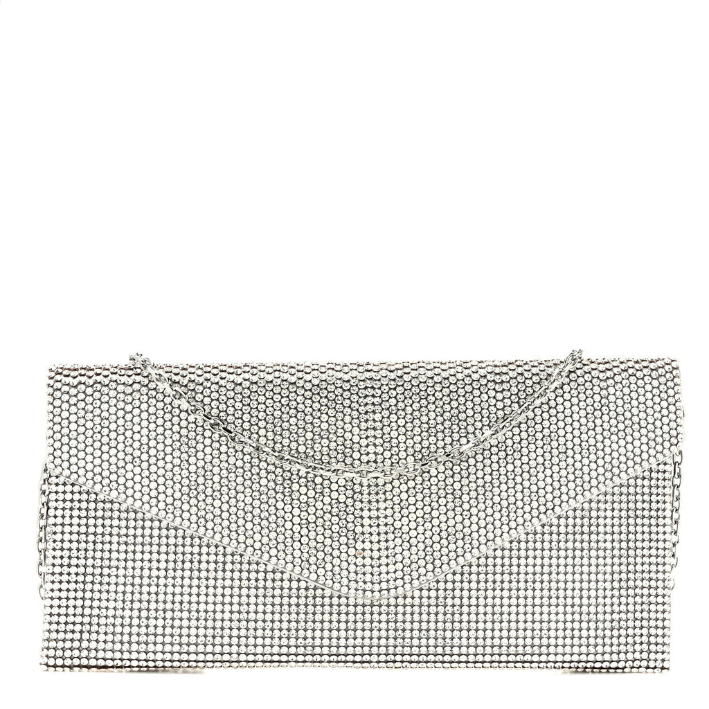Swarovski Crystal Envelope Clutch Silver