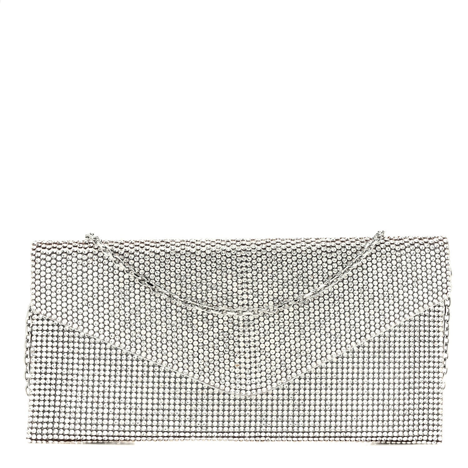 Swarovski Crystal Envelope Clutch Silver