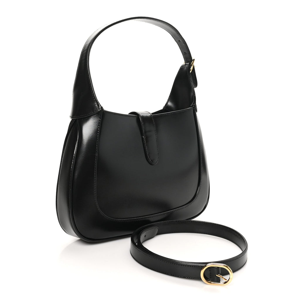 Boarded Dyana Lux Calfskin Small Jackie 1961 Hobo Black