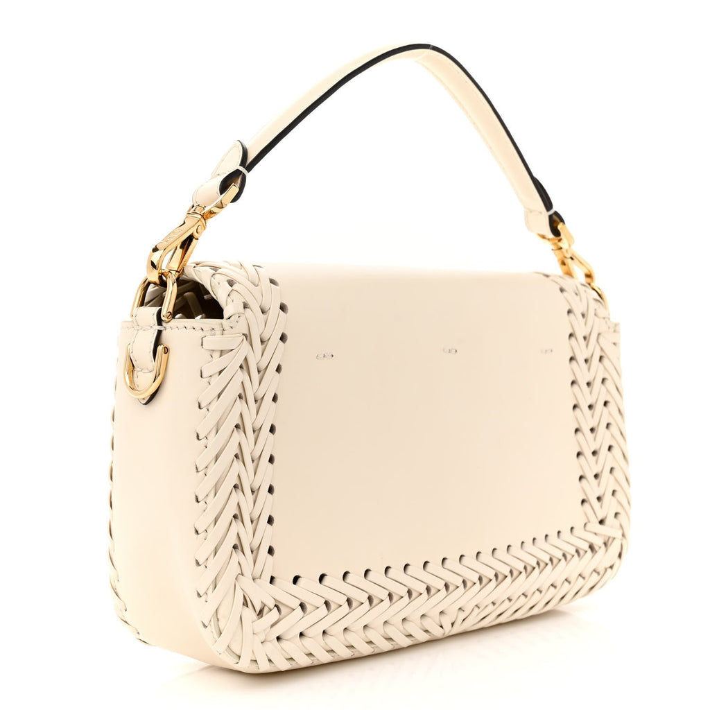 Vitello King Ceylon Woven Baguette White Ice