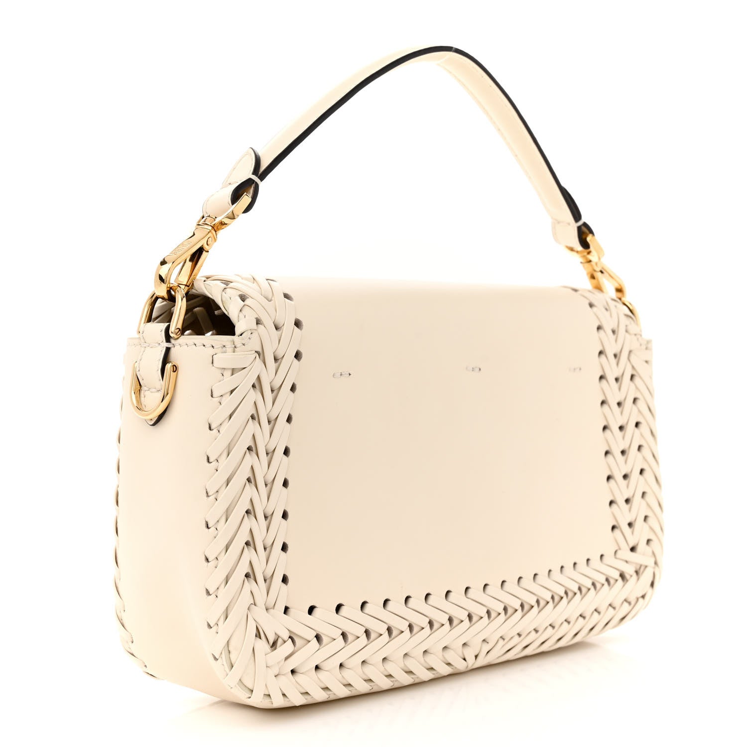 Vitello King Ceylon Woven Baguette White Ice