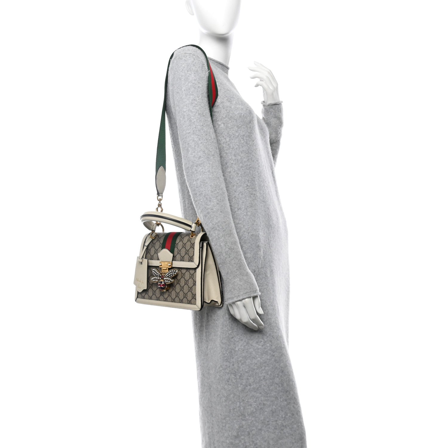 GG Supreme Monogram Small Queen Margaret Top Handle Bag White
