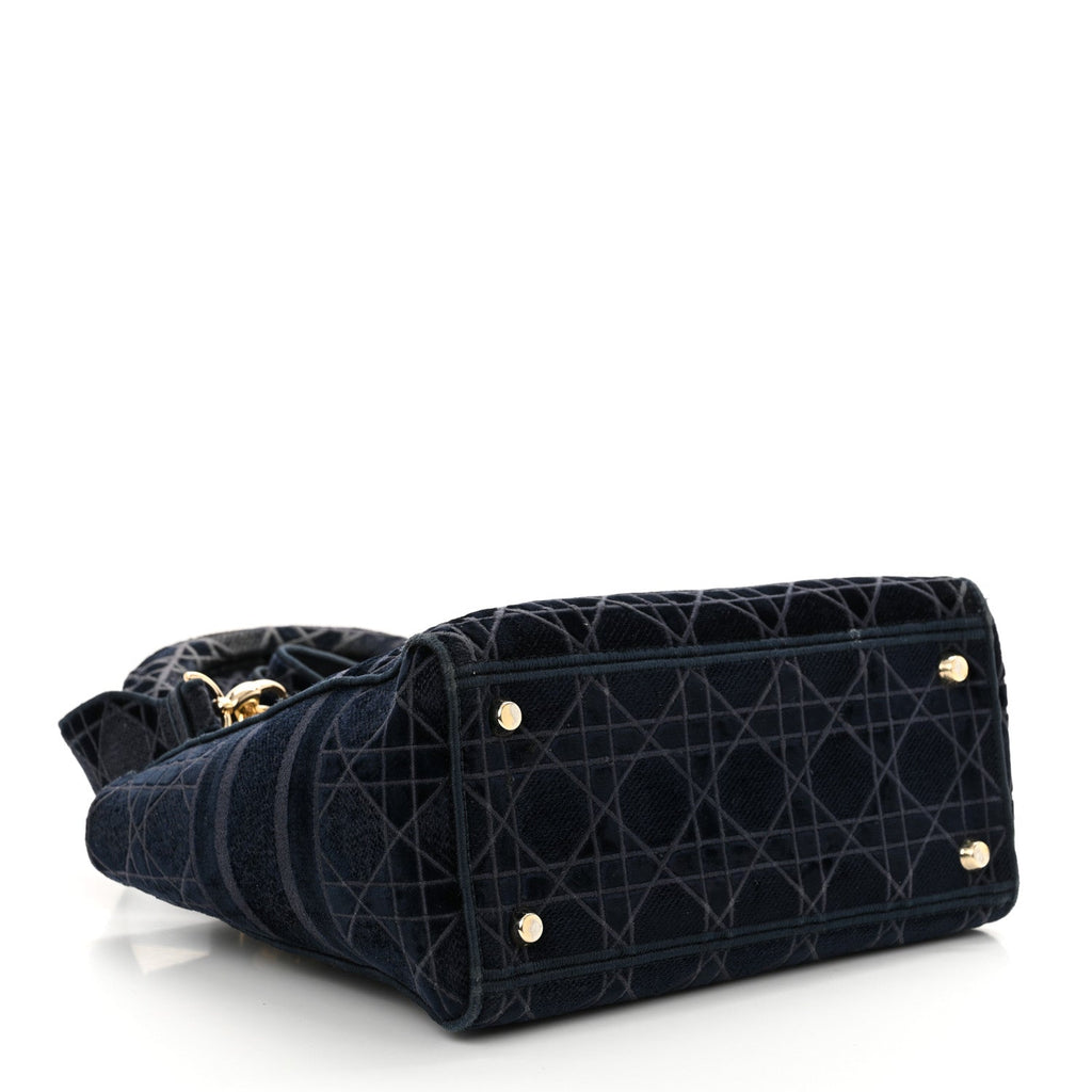 Velvet Cannage Medium Lady D-Lite Blue