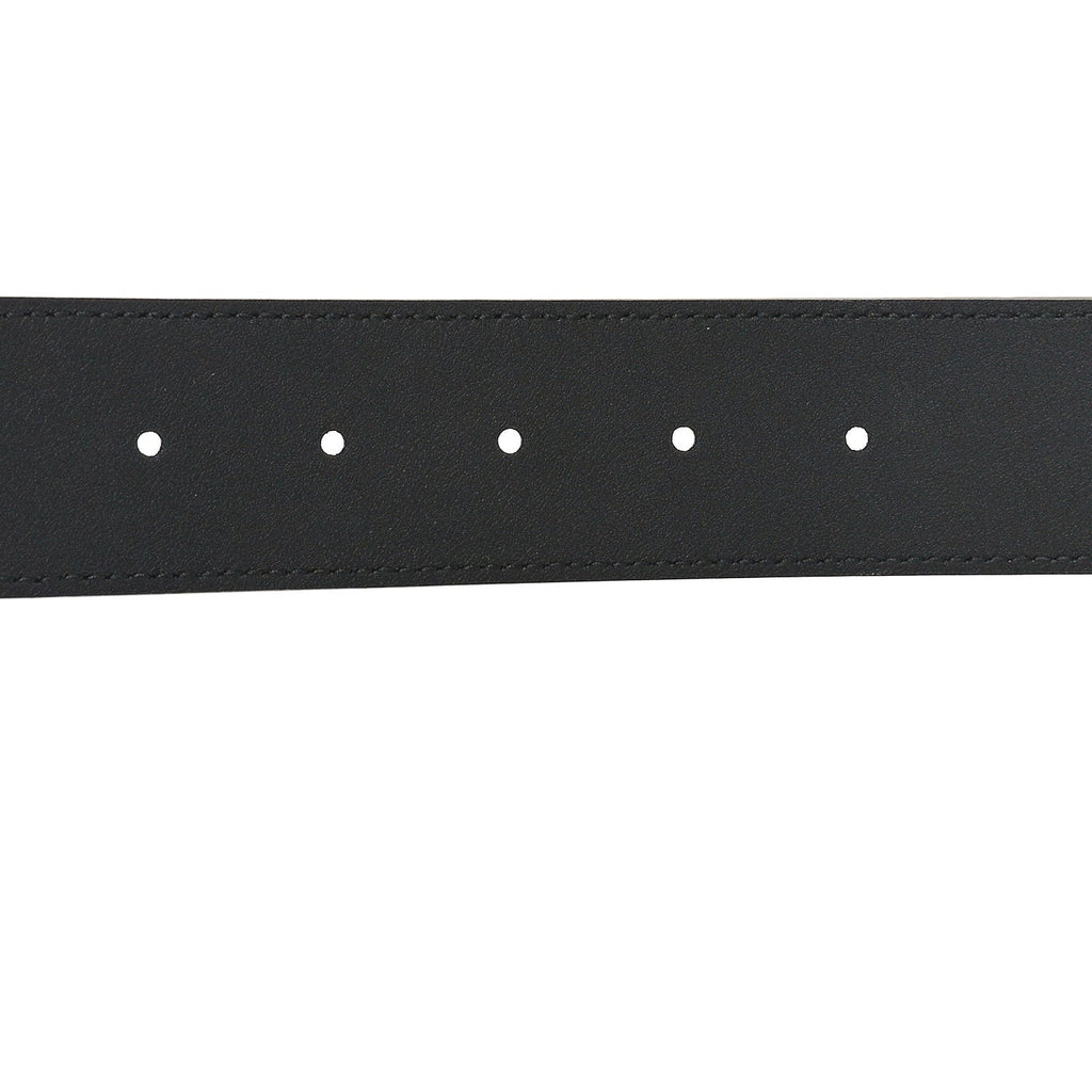 X ADIDAS Textured Dollar Calfskin Double G 40mm Belt 75 30 Black