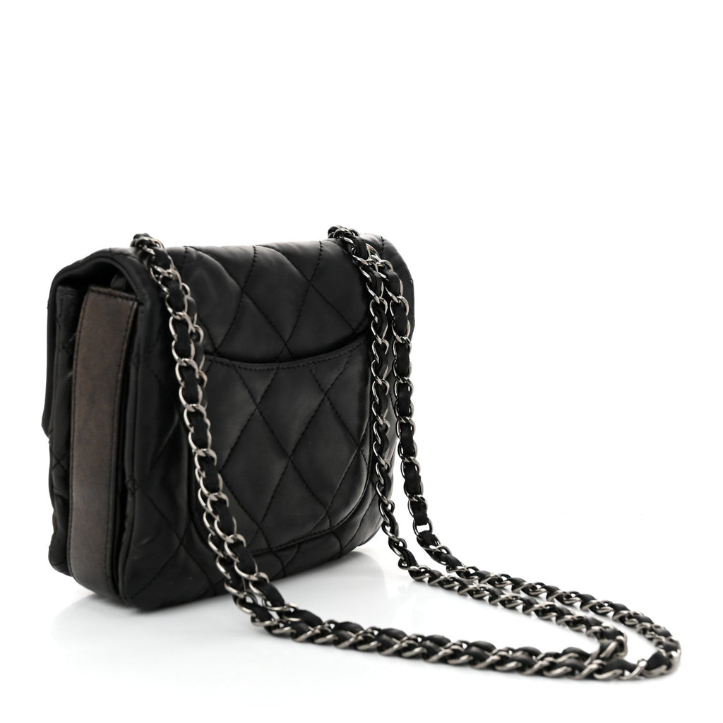 Lambskin Quilted Mini Chanel 3 Flap Black