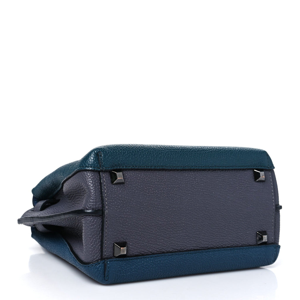 Grained Calfskin Mini Milla Tote Vega Green