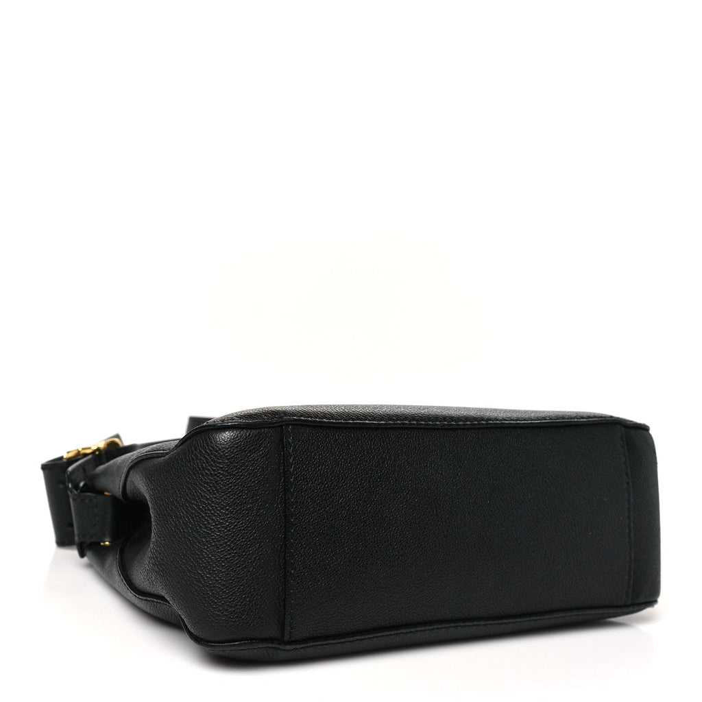 Soft Grain Calfskin House Check Small Helmsley Crossbody Black