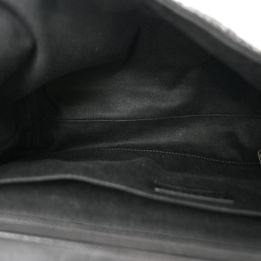 Vinyl Quilted In the Business Flap Bag Black