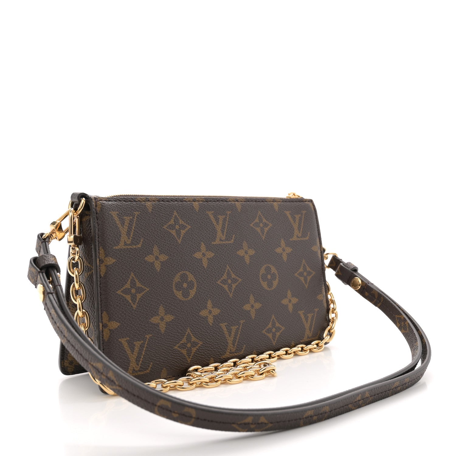 Monogram Calfskin Embossed Lexington Pouch Blue Green