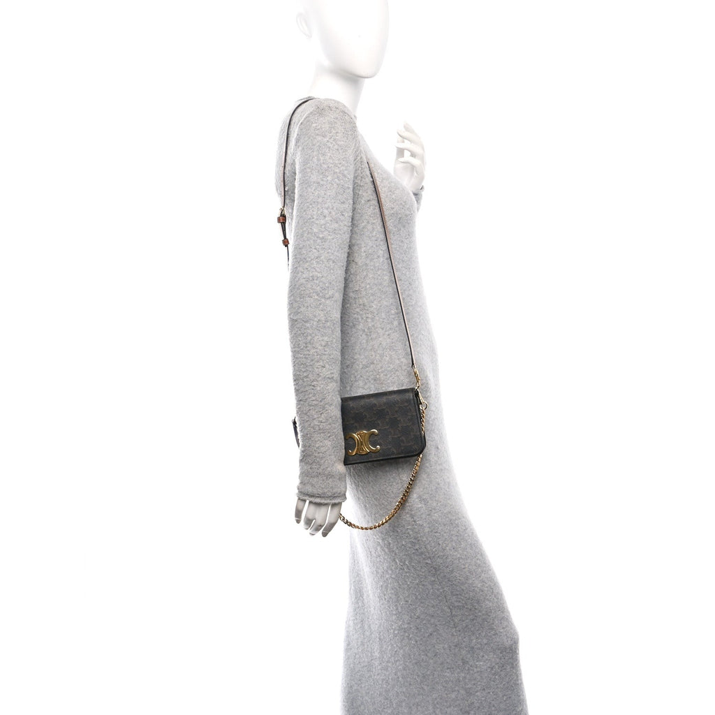 Triomphe Canvas Multipochette Tan