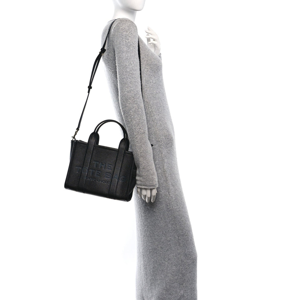 Grained Calfskin Small The Tote Bag Black