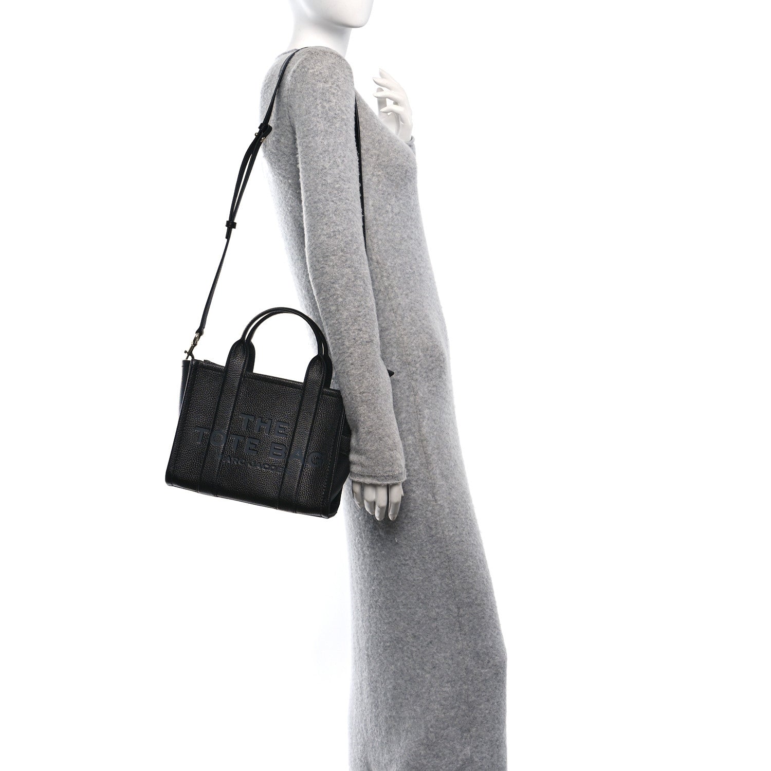 Grained Calfskin Small The Tote Bag Black