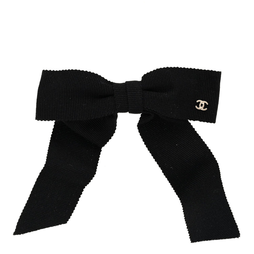 Grosgrain Bow CC Hair Clip Black