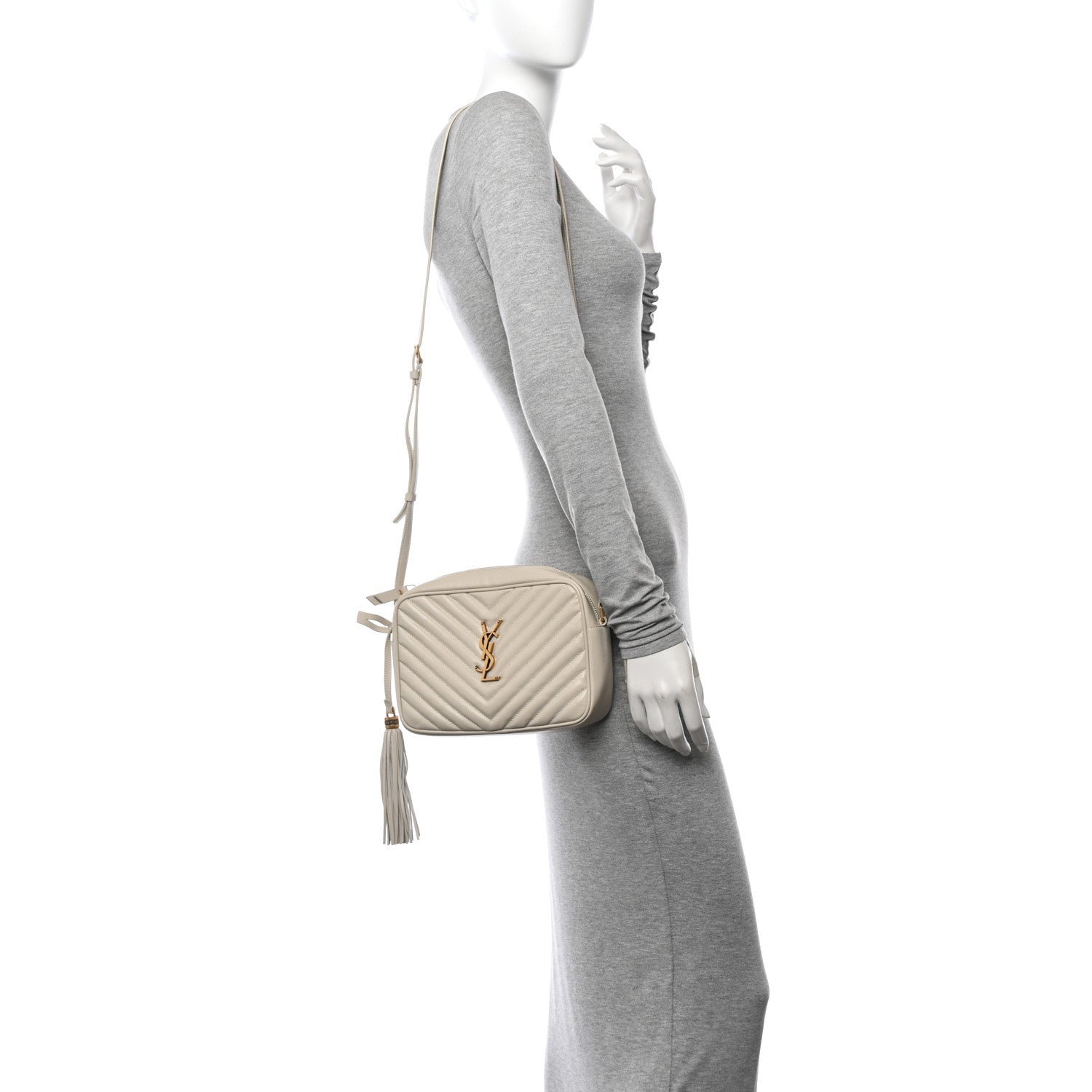 Calfskin Matelasse Monogram Lou Camera Bag Crema Soft