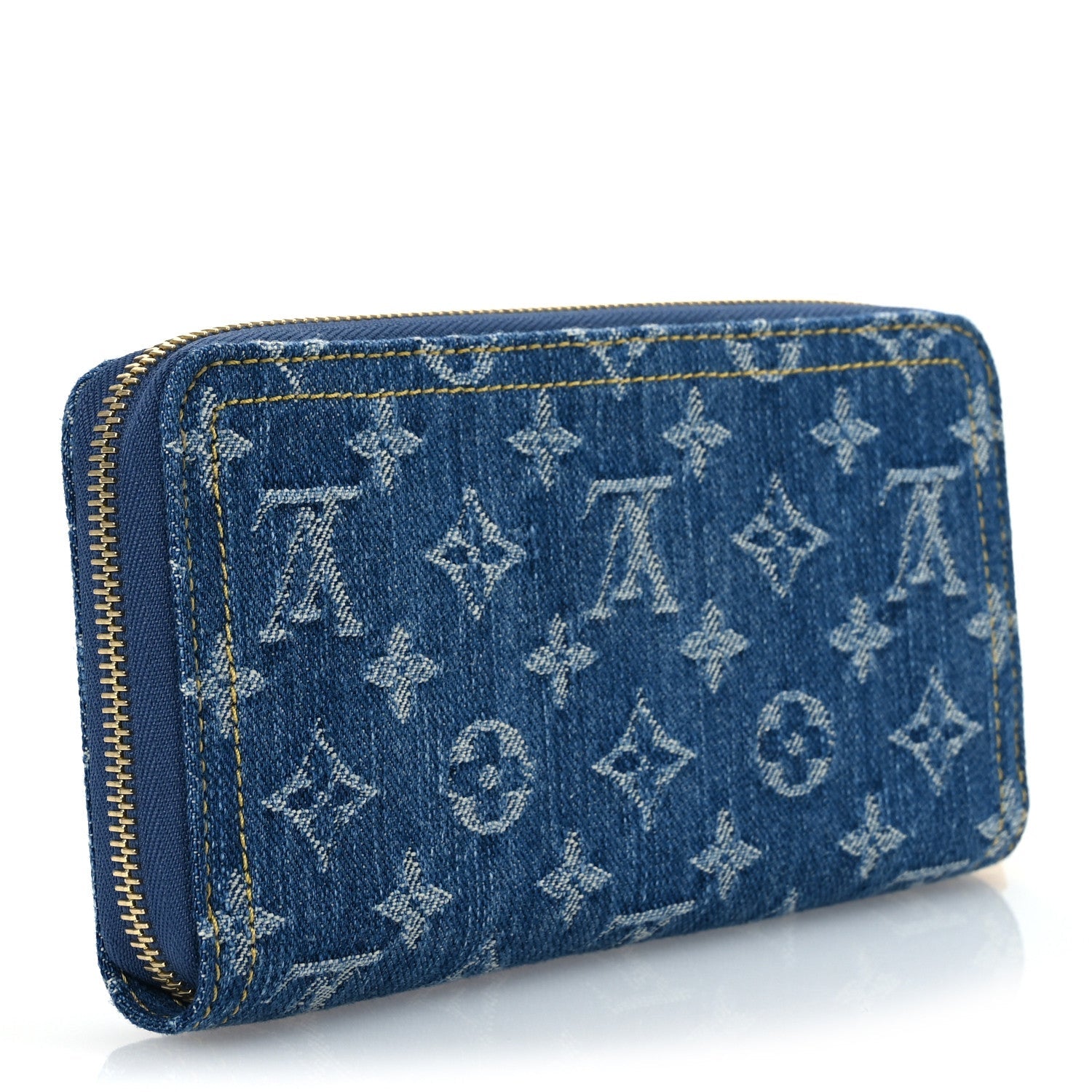 LV X TM Monogram Denim Cerises Zippy Wallet Blue