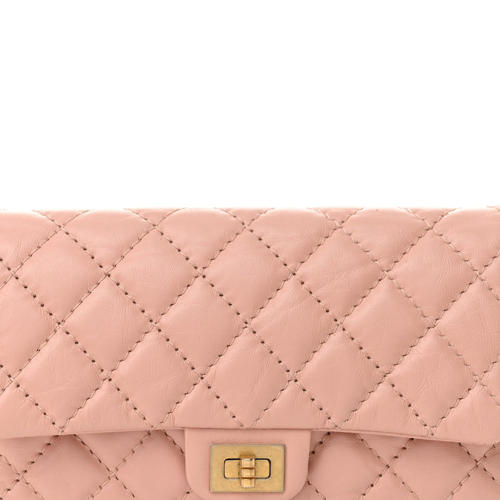Aged Calfskin Quilted 2.55 Reissue Flap Belt Bag Pink