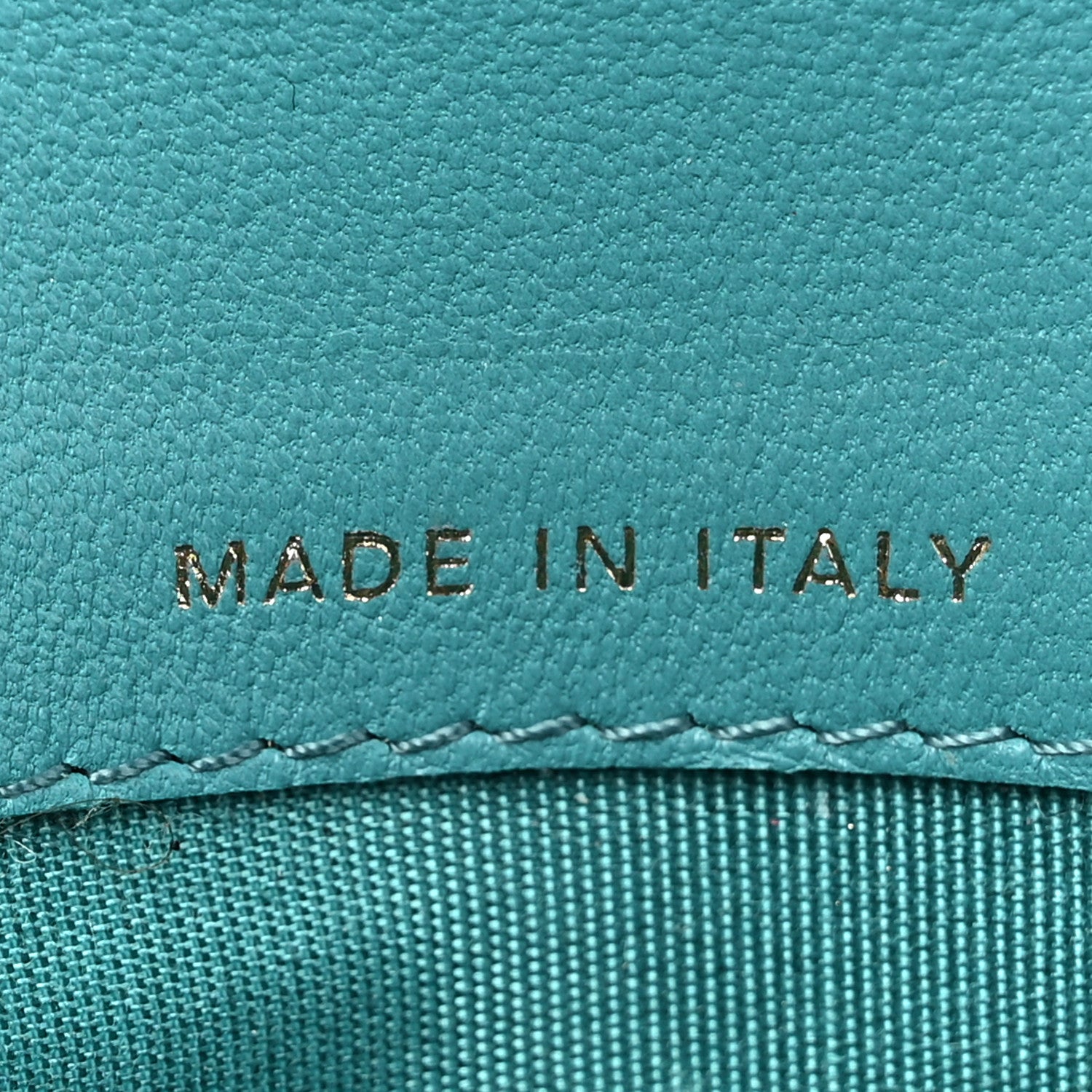 Lambskin Gripoix Quilted Gusset Flap Wallet Turquoise