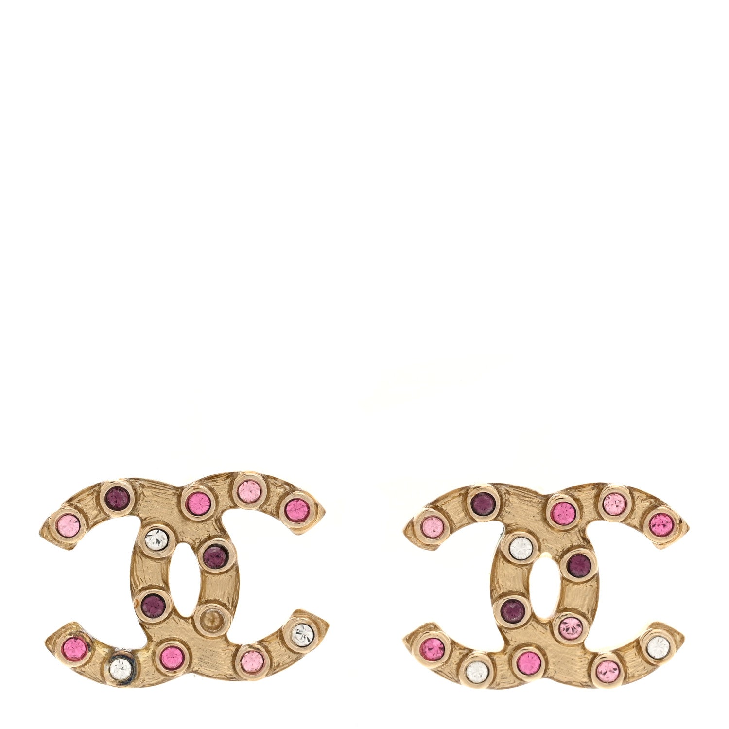 Crystal CC Earrings Gold Multicolor