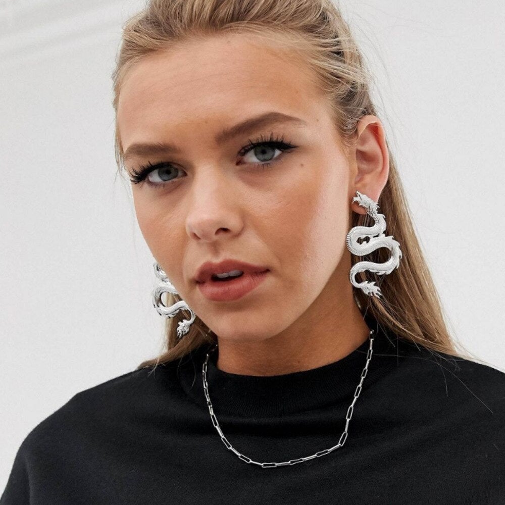 Fierce Dragon Statement Earrings