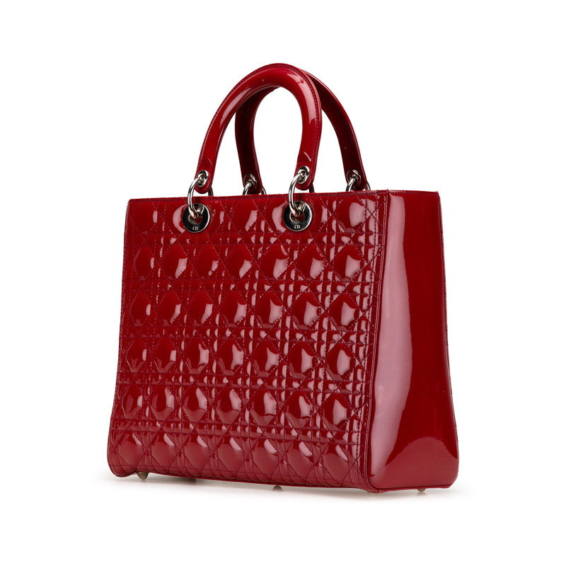 Dior Lady Dior Cannage Patent Leather 2way Bag