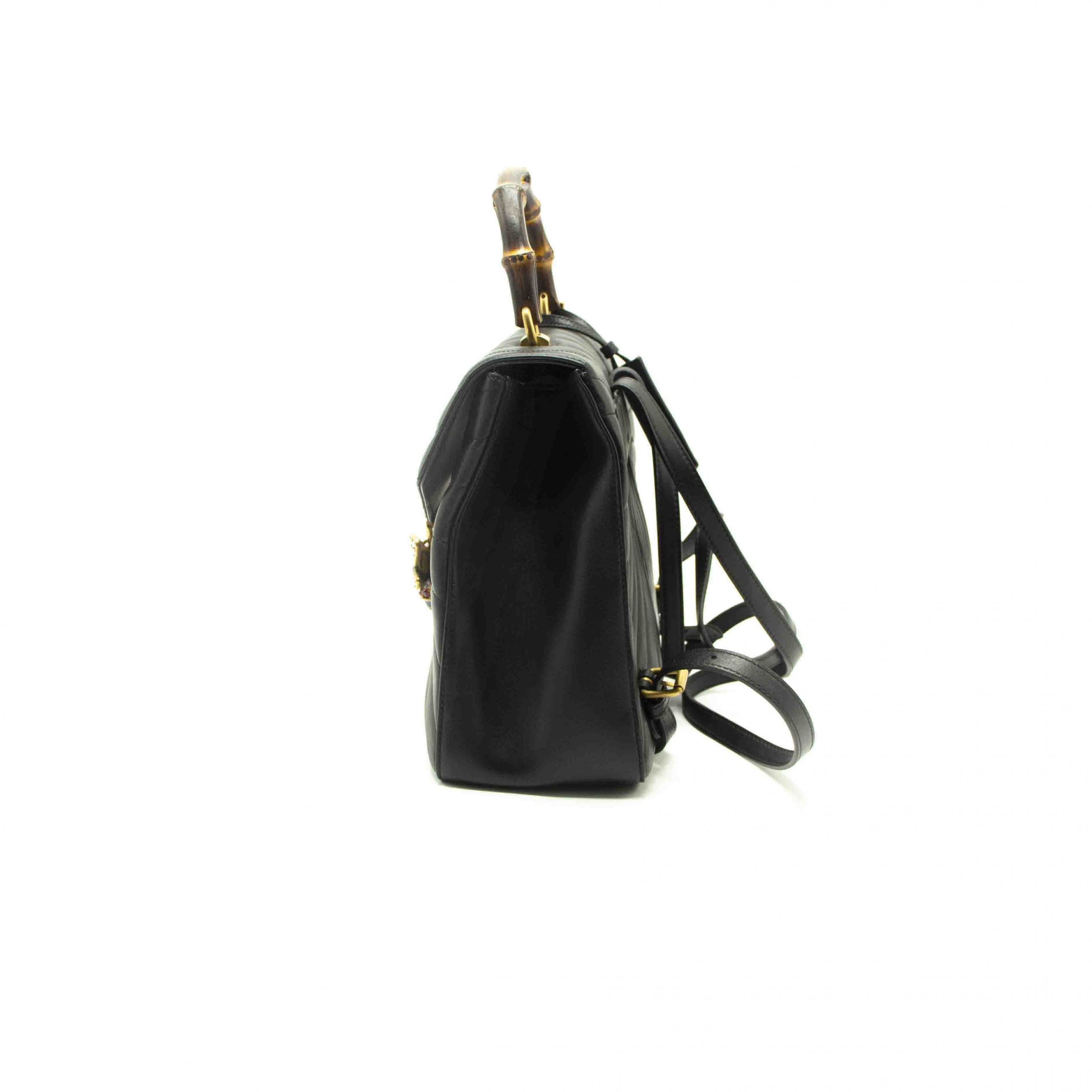 Gucci Queen Margaret Black Quilted Leather Backpack