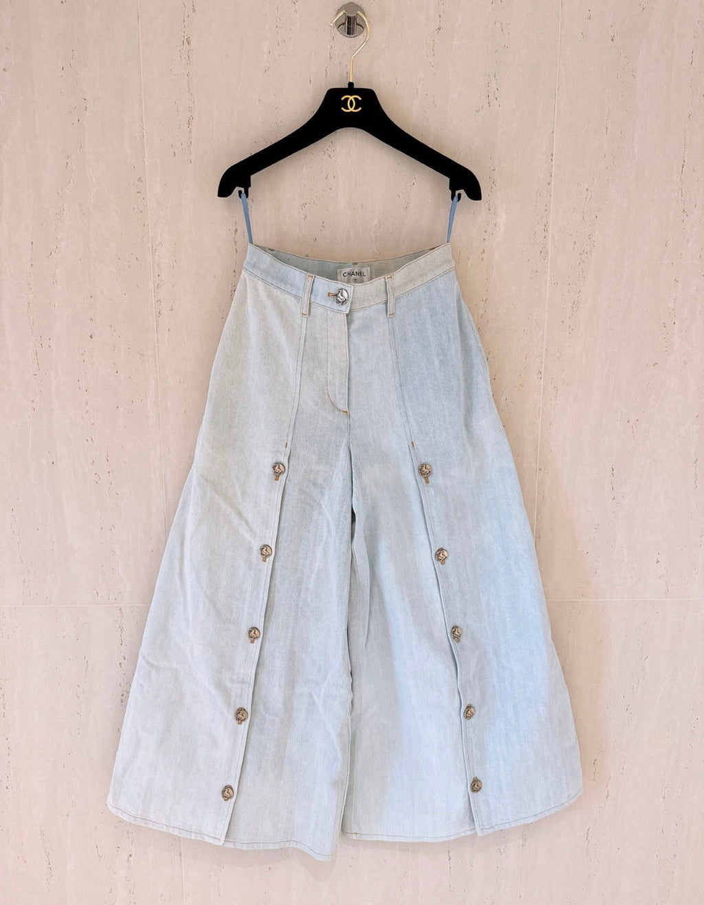 Chanel 2010 Greek Series wide led denim pants Size 34