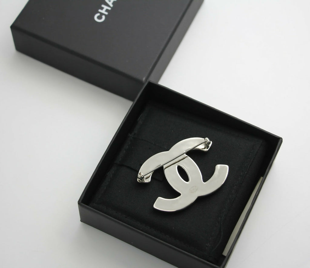Chanel B19C Rhinestone Light Blue Deep Blue Gray Brooch
