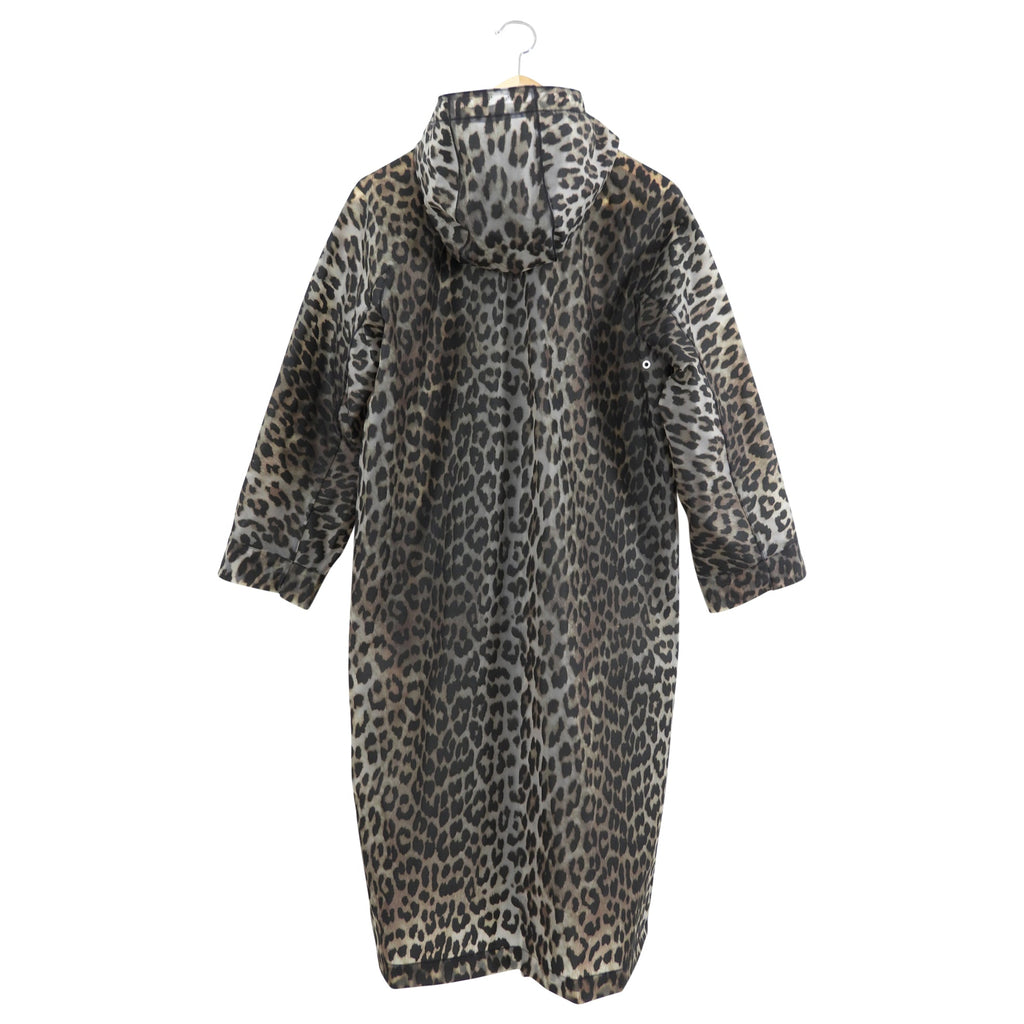 Ganni Leopard Pattern Hooded Raincoat - EU34 / XS / 2