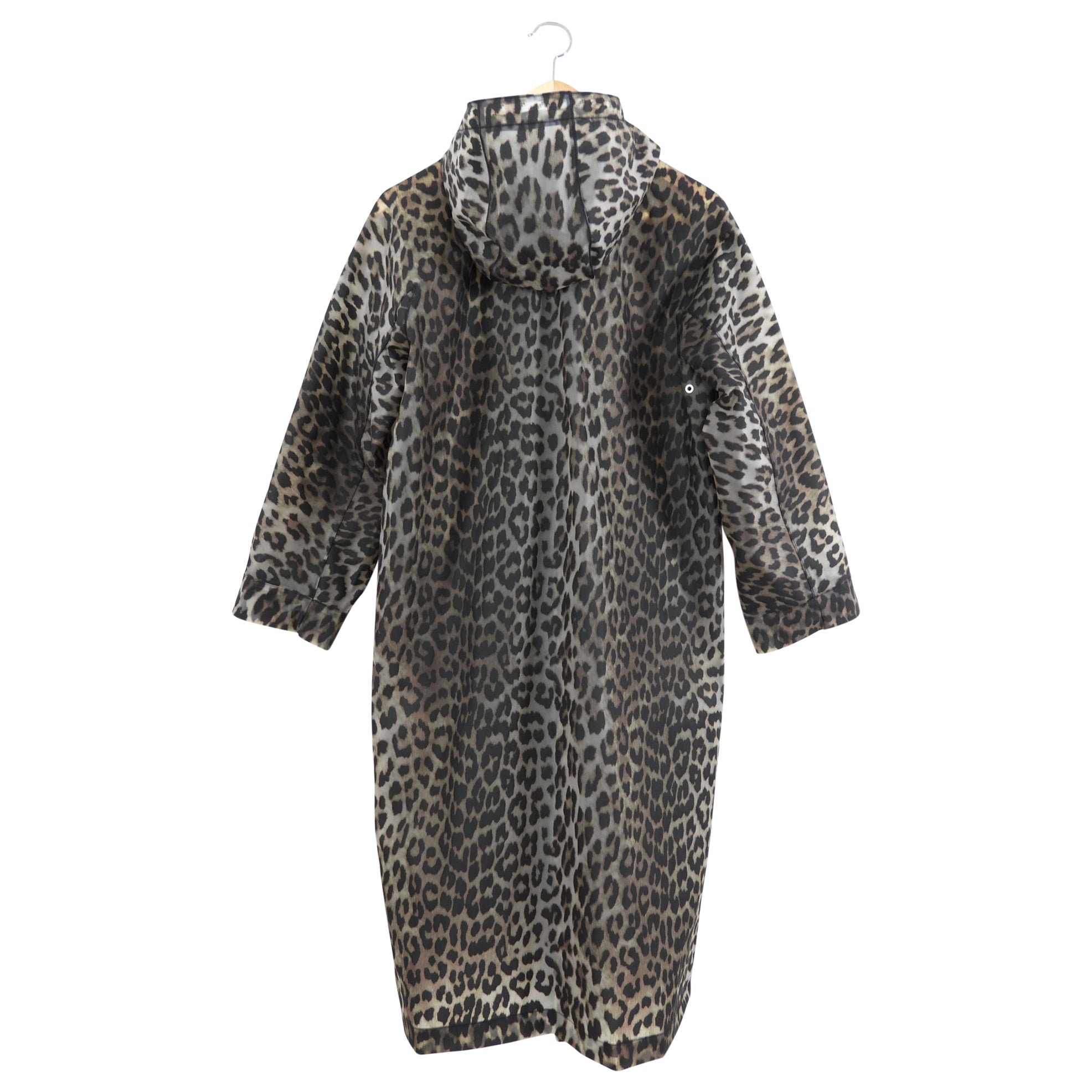 Ganni Leopard Pattern Hooded Raincoat - EU34 / XS / 2
