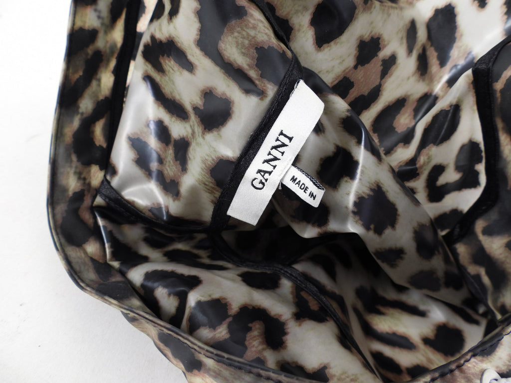 Ganni Leopard Pattern Hooded Raincoat - EU34 / XS / 2
