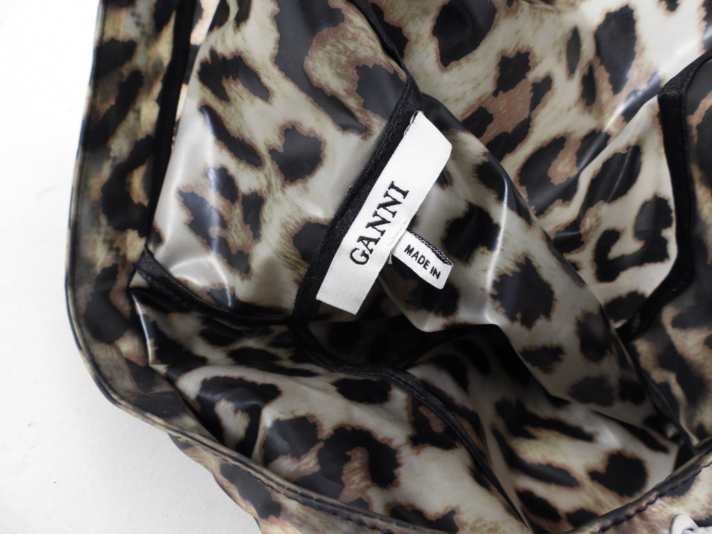 Ganni Leopard Pattern Hooded Raincoat - EU34 / XS / 2