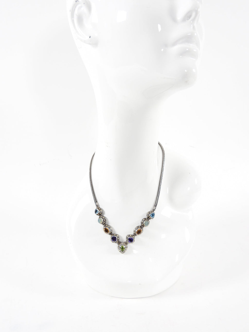 Samuel B Benham BJC Multi Gemstone Sterling 18k Gold Necklace